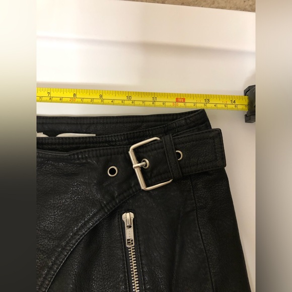 NWT New With Tags Pistola Rey vegan leather wrap skirt in Raven - Picture 8 of 11